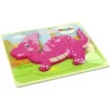 LEAN TOYS Puzzle de madeira dinossauro coritossauro rosa espinossauro roxo