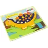 LEAN TOYS Puzzle de madeira dinossauro triceratops anquilossauro laranja