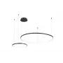 Sibiu 2023193-2-BK Candeeiro suspenso LED, 2 abat-jours redondos, 4000 K, preto