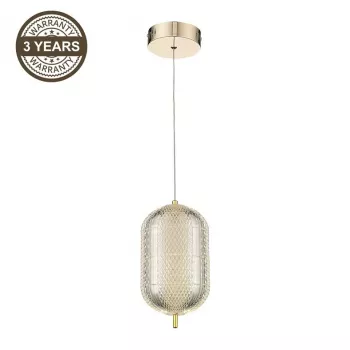 Lâmpada Suspensa LED A2360-1C Dourado | 6W LED Integrado | 480lm Branco Quente