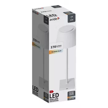 Avide Candeeiro de mesa LED, USB, 4 W, 3 níveis de cor de luz, branco