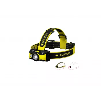 Lanterna frontal LED recarregável Ledlenser iH9R, preto/amarelo, 600 lm, IP54