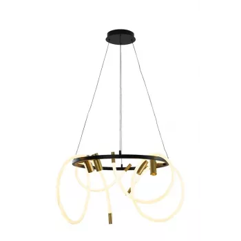 Candeeiro suspenso Tigris Coil LED, 4000K, dourado
