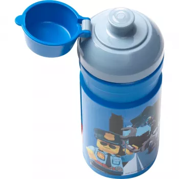 LEGO City Garrafa de Água 390 ml Azul com Bico de Silicone Macio e Tampa Semitransparente, PP/Silicone, 1 unid. (40561735)