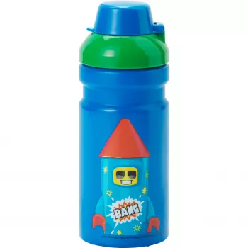 LEGO garrafa de água FIREWORK GUY, 390 ml, azul, bico de silicone com tampa semitransparente, PP/silicone, 1 unid. (40560800)