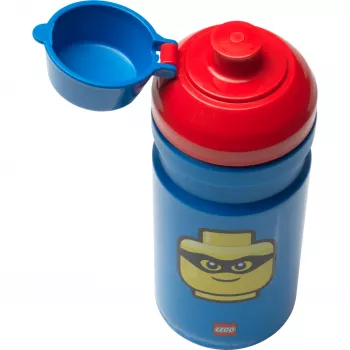 LEGO Iconic Garrafa de água 390 ml Azul com bico de silicone e tampa semitransparente