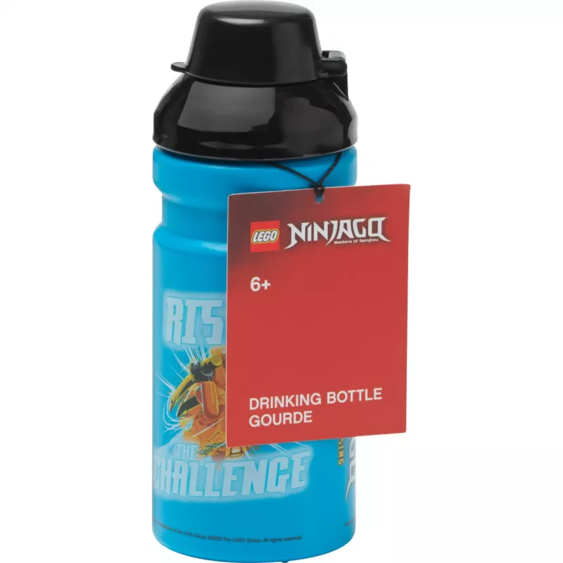LEGO NINJAGO Garrafa de água 390 ml Azul com bico de silicone e tampa semitransparente PP/Silicone