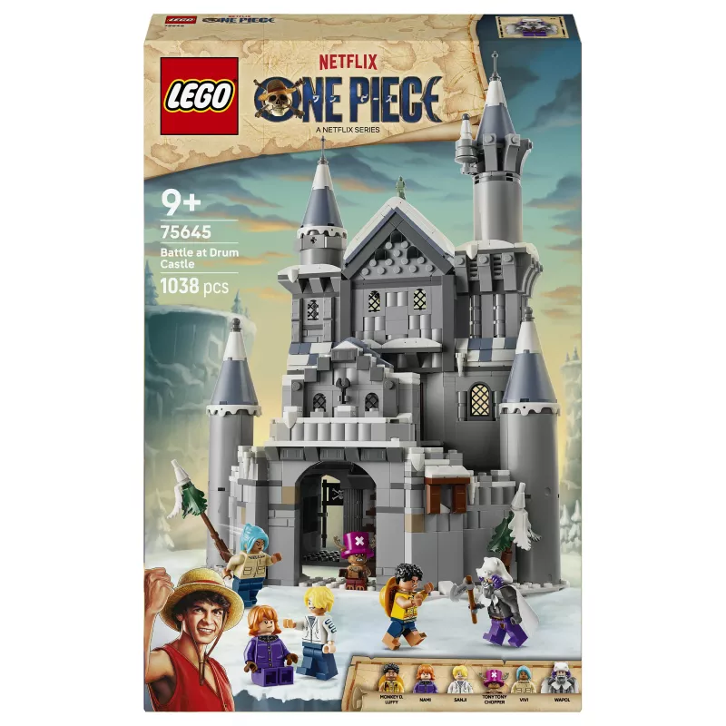 LEGO One Piece 75645 Batalha no Castelo de Drum conjunto de construção (1038 peças, 6 minifiguras, 9+)