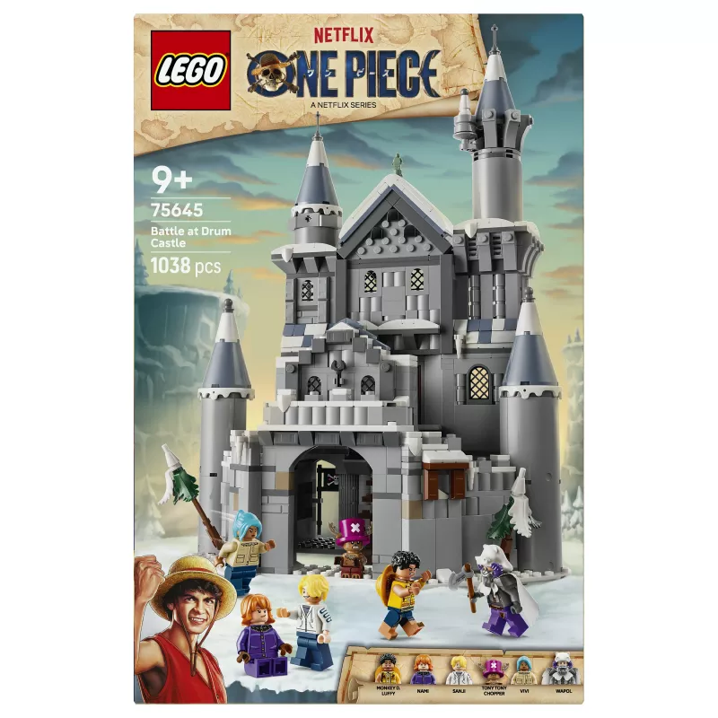 LEGO One Piece 75645 Batalha no Castelo de Drum conjunto de construção (1038 peças, 6 minifiguras, 9+)