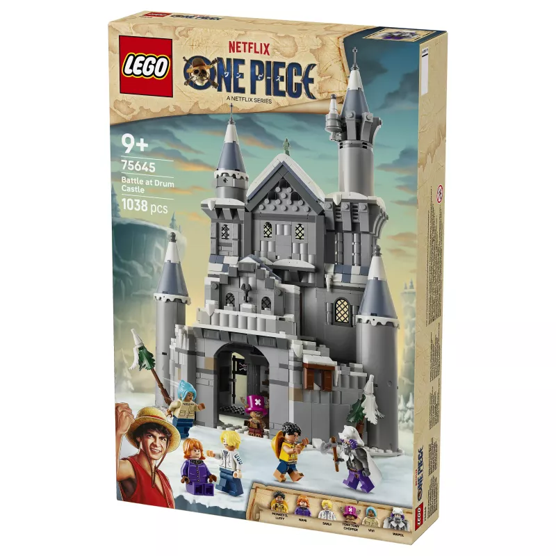 LEGO One Piece 75645 Batalha no Castelo de Drum conjunto de construção (1038 peças, 6 minifiguras, 9+)
