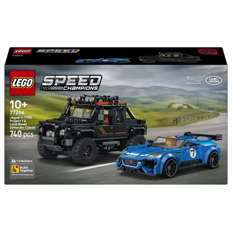 Conjunto de construção LEGO Speed Champions 77264 Jaguar F-TYPE Project 7 & Land Rover Defender Classic