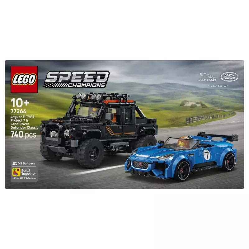Conjunto de construção LEGO Speed Champions 77264 Jaguar F-TYPE Project 7 & Land Rover Defender Classic