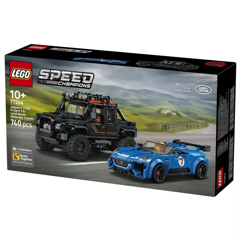 Conjunto de construção LEGO Speed Champions 77264 Jaguar F-TYPE Project 7 & Land Rover Defender Classic