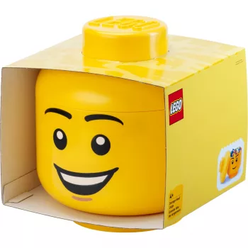 LEGO Storage Head Happy Boy grande amarelo 8.5L caixa de armazenamento em polipropileno em forma de cabeça de minifigura (40320820)