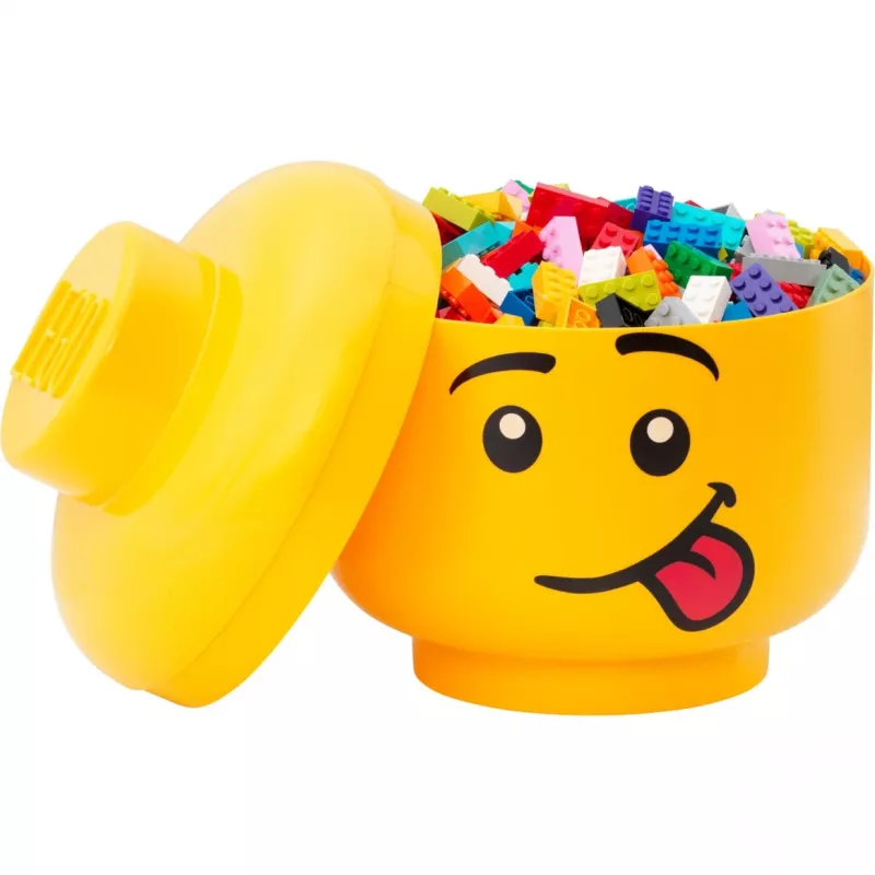 LEGO Storage Head Silly Large Yellow 8.5L recipiente de armazenamento em forma de cabeça de minifigura