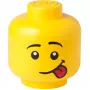 LEGO Storage Head Silly Large Yellow 8.5L recipiente de armazenamento em forma de cabeça de minifigura