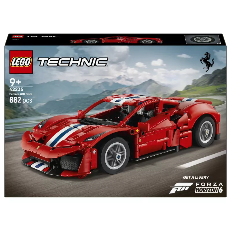 LEGO Technic 42235 conjunto de modelo Ferrari 488 Pista carro de corrida