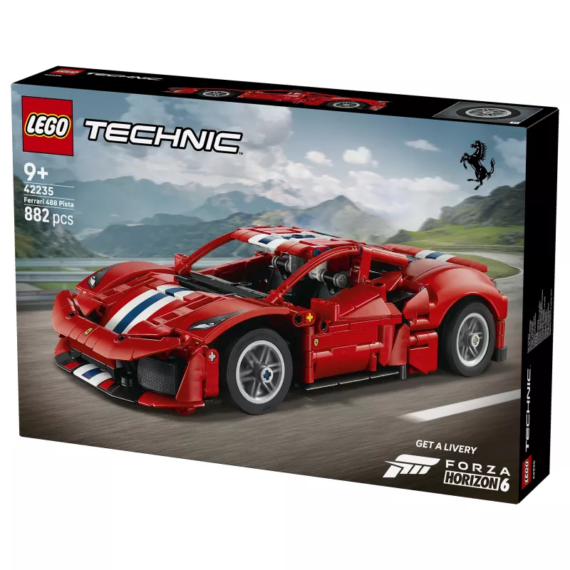LEGO Technic 42235 conjunto de modelo Ferrari 488 Pista carro de corrida