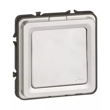 Interruptor e comutador universal Legrand Soliroc 077811, 1 polo, 10AX, 250V, IP55, IK10, cinzento