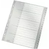 Separadores LEITZ 1284 A4 extralargos numerados 1-20, cinzentos, 20 peças, polipropileno, 0,12 mm, com folha de rosto para escrever 1284-00