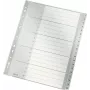 Separadores LEITZ 1284 A4 extralargos numerados 1-20, cinzentos, 20 peças, polipropileno, 0,12 mm, com folha de rosto para escrever 1284-00
