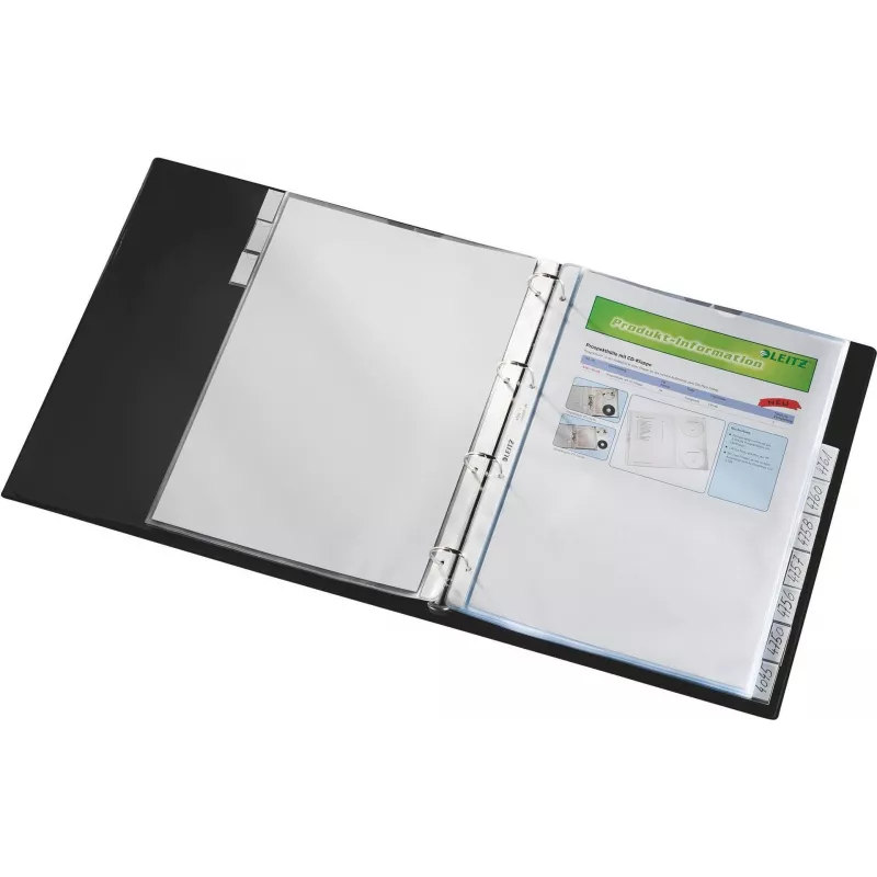 LEITZ A4 10 pastas de arquivo com separadores, polipropileno transparente, abertas em cima, com abas para etiquetas 4754-00-03