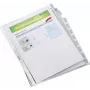 LEITZ A4 10 pastas de arquivo com separadores, polipropileno transparente, abertas em cima, com abas para etiquetas 4754-00-03