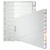 Separadores Leitz A4 em branco, polipropileno, cinzento, 10 peças, furação universal 1270