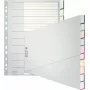 Separadores Leitz A4 em branco, polipropileno, cinzento, 10 peças, furação universal 1270