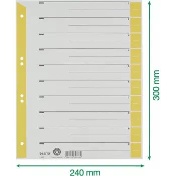 LEITZ separadores A4 amarelo 160 g/m² pack de 25 16523015