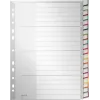 LEITZ A4 Separadores de plástico em branco extra largos, 20 partes, furação universal, branco translúcido 1278-00-00