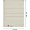 LEITZ Separadores de registo A4 extra largos, cartão manila 230 g/m², cinzento tingido na massa, separadores em branco, 100 folhas 1658-00-85