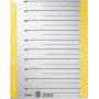 Separadores LEITZ A4 de largura extra em cartão kraft, 230 g/m², cinzento com separadores amarelos em branco, conjunto de 10 peças 1652-00-15