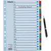 Esselte A4 Mylar Separadores com índice A-Z, 20 partes, multicolor (100167)