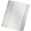 LEITZ Separador de plástico A5, numerado 1-10, cinzento, 10 partes, polipropileno, 0,12 mm, com capa para etiquetar 1285-00-00