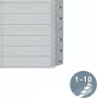 LEITZ Separador de plástico A5, numerado 1-10, cinzento, 10 partes, polipropileno, 0,12 mm, com capa para etiquetar 1285-00-00