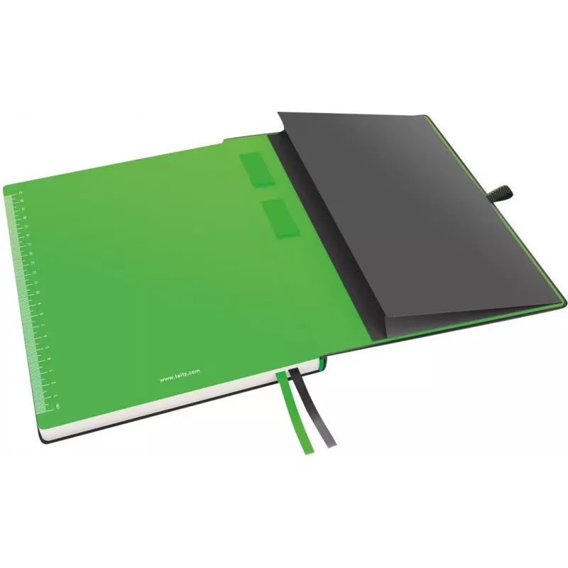 LEITZ Complete Caderno, formato iPad, quadriculado, 80 folhas papel marfim 96 g/m², aspeto de couro, preto 4473-00-95