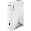 LEITZ easyboxx caixa de arquivo branca 100 mm de lombada, 100% cartão canelado reciclado, abas de fecho duplas, pack de 25 (6132-00-00)