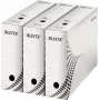 LEITZ easyboxx caixa de arquivo branca 100 mm de lombada, 100% cartão canelado reciclado, abas de fecho duplas, pack de 25 (6132-00-00)