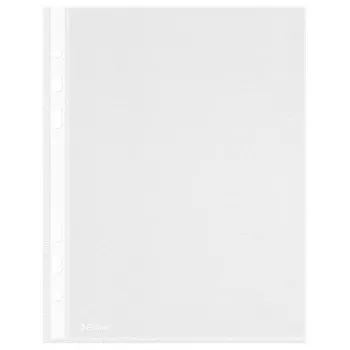 Capas LEITZ Esselte A5 com multifuração 50 mícrones transparentes, pack de 100 23782