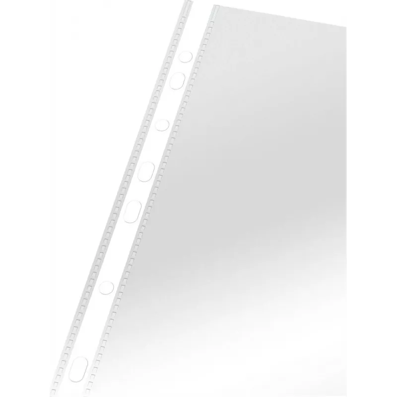 LEITZ Esselte Capa de documento standard A4, polipropileno, cristalino, 0,06 mm, abertura superior, segurança de documento, perfuração múltipla, bordo reforçado, pack de 100 (925008)