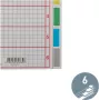 LEITZ separadores de cartão extra forte, em branco, A5, 6 partes, cinzento 230 g/m², capa com impressão quadriculada para escrever 4355-00-85