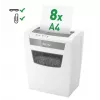 LEITZ IQ Home Office S P-4 Destruidora de documentos de corte em partículas, 8 folhas, 10 L, branco (80360000)