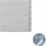 LEITZ Separador Manila, Numérico 1-12, A4 Extra Largo, Cinzento, 12 partes, 100 g/m², Furação 80 mm, Furos Reforçados 1233-00-85