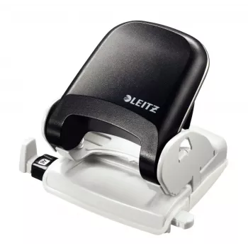 Leitz NeXXt Perfurador de mesa, 30 folhas, 2 furos, 5,5 mm, A4-A6, Folio, US-Quart, metal e plástico, preto 5005-00-95