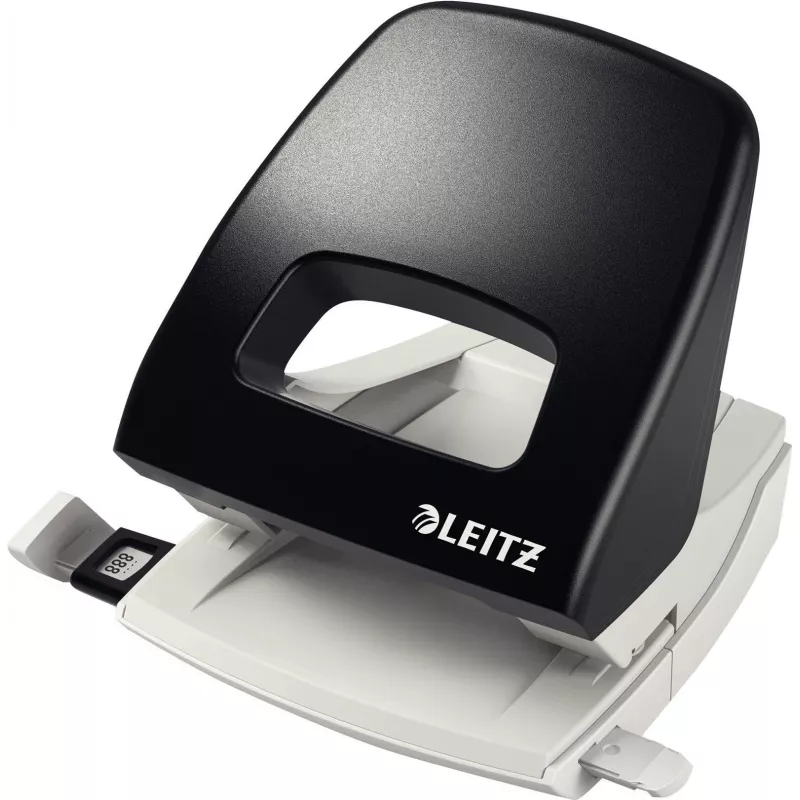 Leitz NeXXt Perfurador de mesa, 30 folhas, 2 furos, 5,5 mm, A4-A6, Folio, US-Quart, metal e plástico, preto 5005-00-95