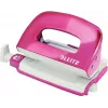 Perfurador de metal mini Leitz NeXXt Series WOW, rosa, 2 furos, 10 folhas, acabamento metálico 5060-10-23