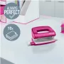 Perfurador de metal mini Leitz NeXXt Series WOW, rosa, 2 furos, 10 folhas, acabamento metálico 5060-10-23