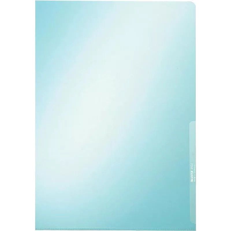 LEITZ Capa para documentos A4 Premium, PVC, Azul, 0,15 mm, aberta em cima e nos lados, arquivável, película rígida (4100-00-35)