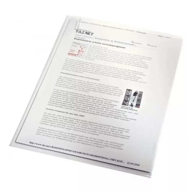 LEITZ Capa de documentos A4 standard, polipropileno, texturado, azul, 0,13 mm, aberta em cima e nas laterais, protege documentos, com recorte para o polegar 4000-00-35